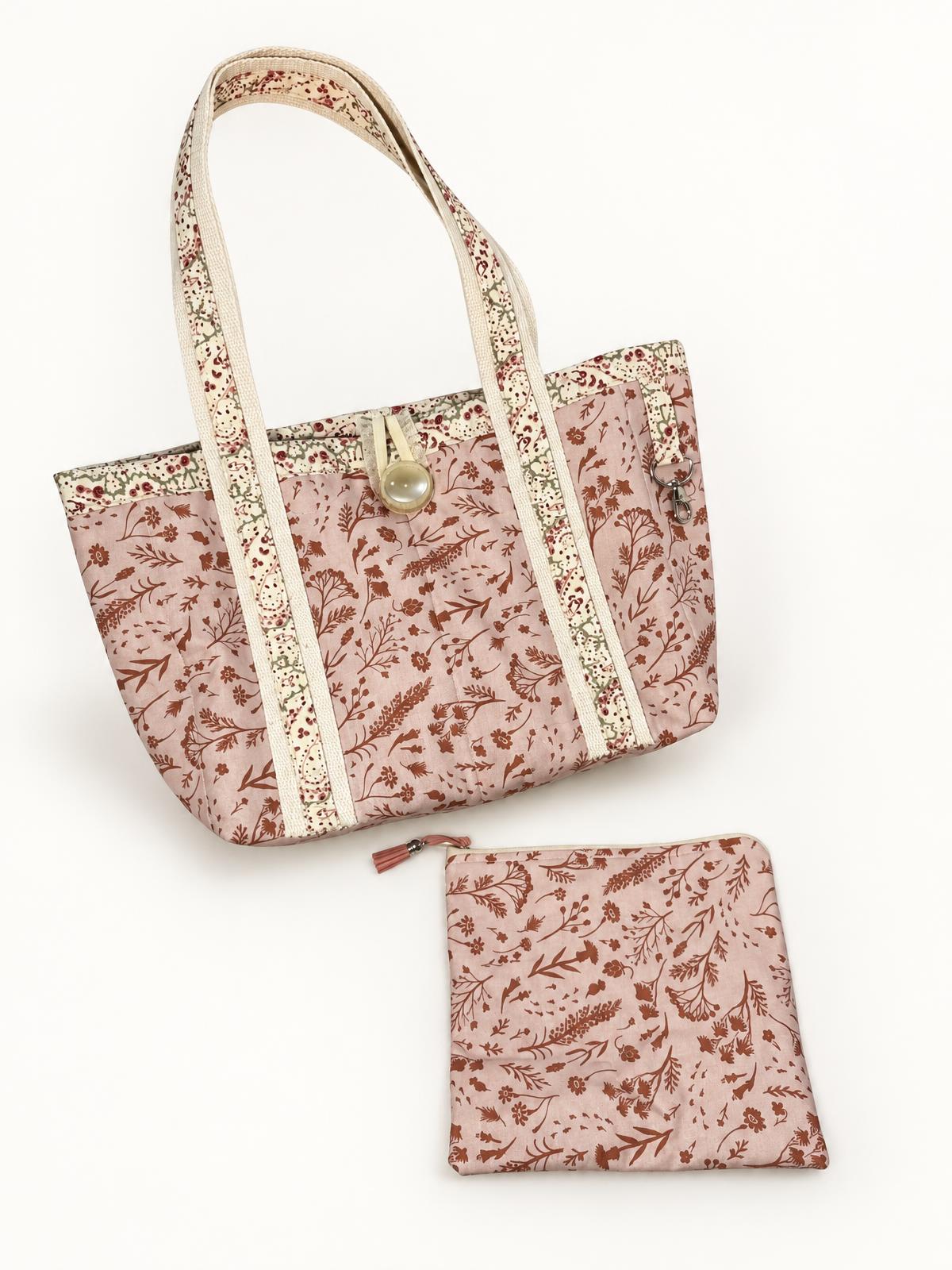 The handmade tote with matching zipper pouch