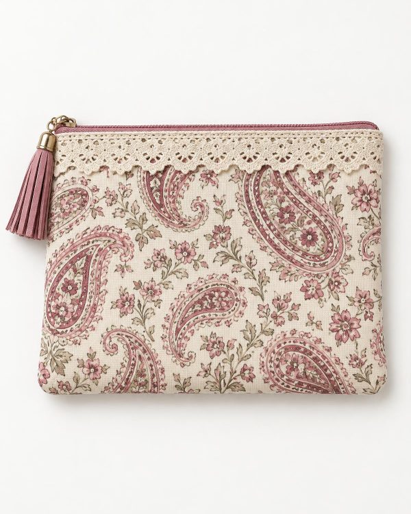 Paisley Lace Zipper Pouch